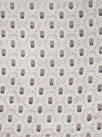 KLOTTHE White Floral Printed 300 TC Fitted Super King Double Bedsheet with 2 Pillow Covers