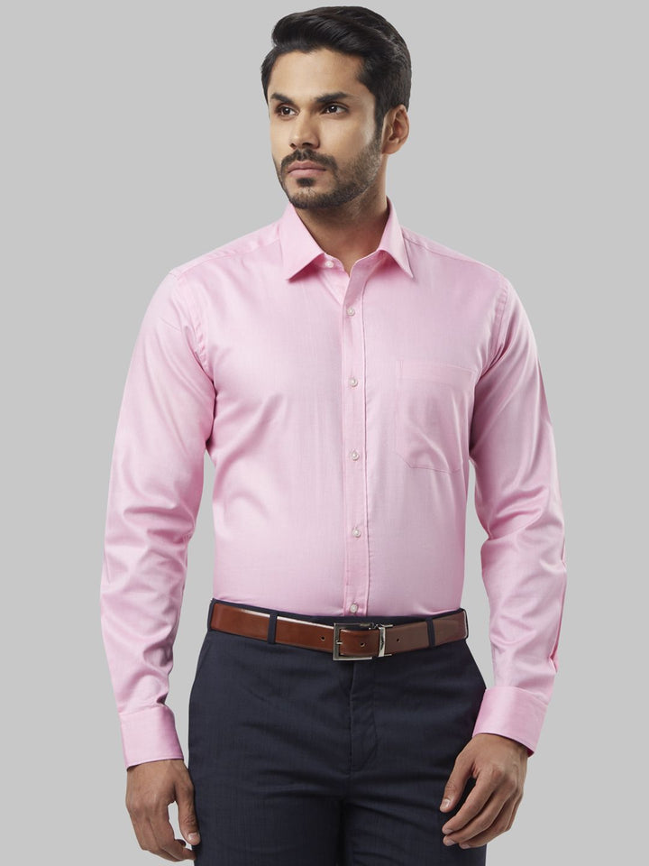 Raymond Men Pink Regular Fit Self Design Formal Shirt