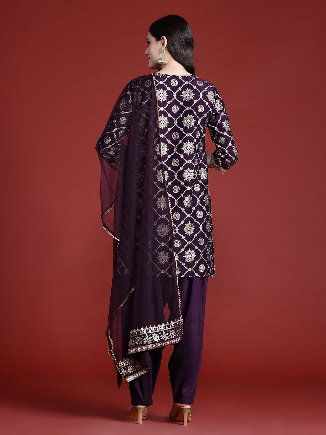 Anouk Ethnic Motifs Print Kurta with Salwar & Dupatta