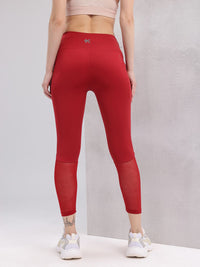 HRX by Hrithik Roshan Women Utility Pockets Rapid-Dry Cropped Mesh Training Tights