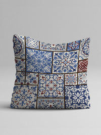 STITCHNEST Blue & White Set of 5 Ethnic Motifs Square Cushion Covers