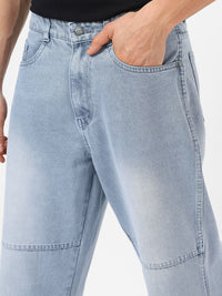 Urbano Fashion Baggy Fit Cut and Sew Panelled Jeans