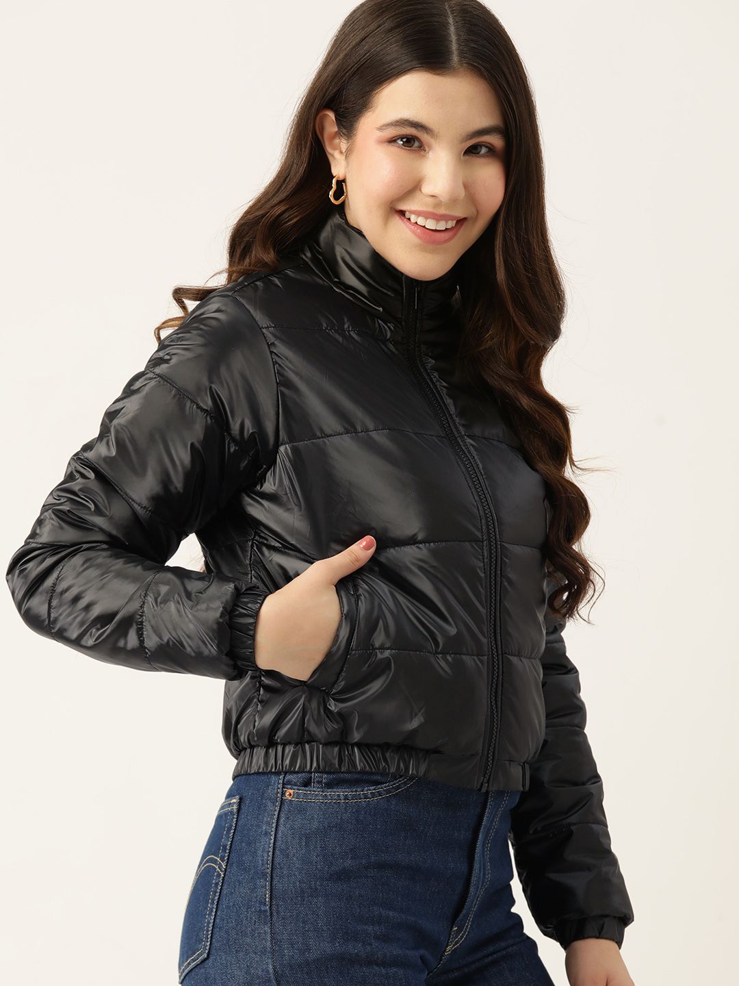 DressBerry Mock Collar Padded Jacket