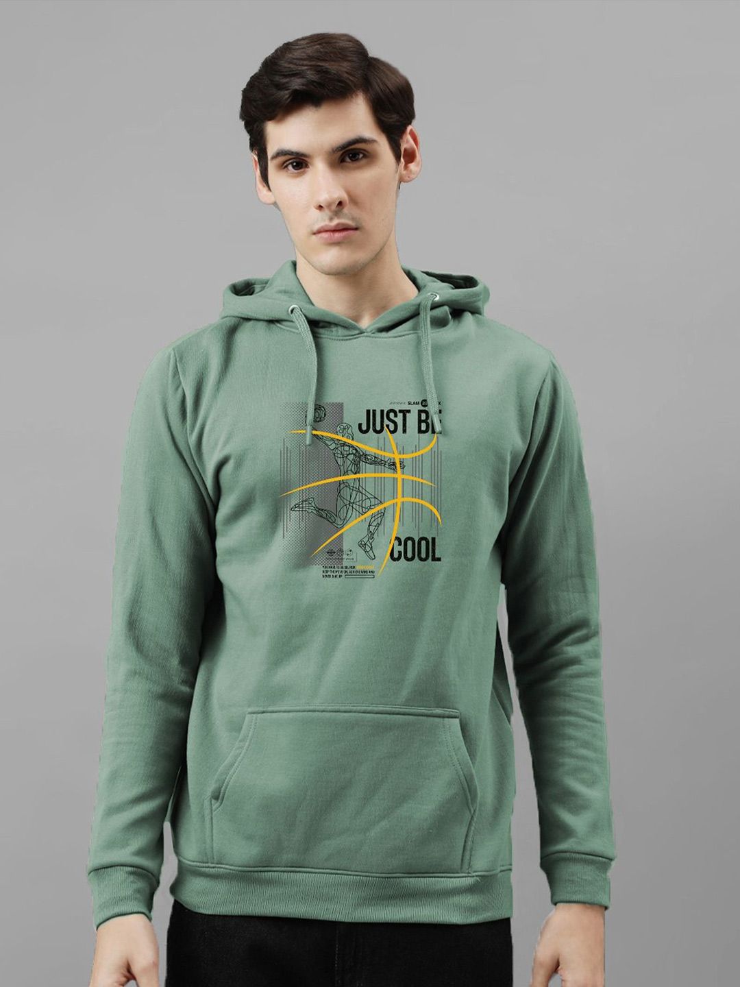 ADRO Men Printed Hooded Sweatshirt