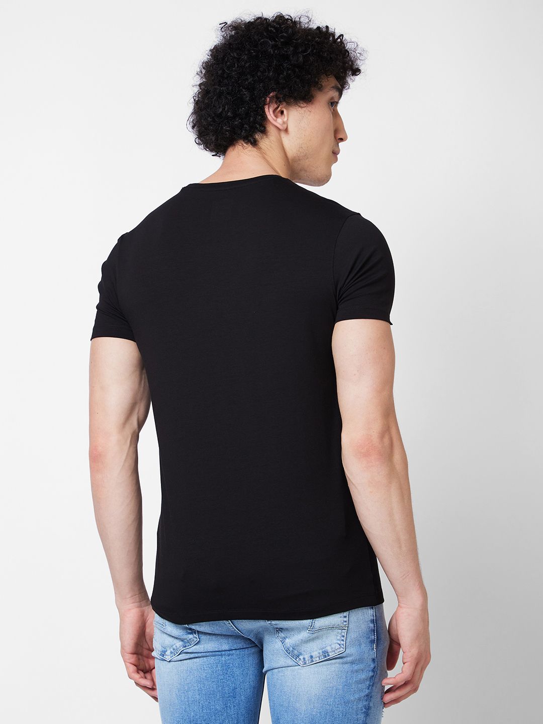 SPYKAR Typography Printed Slim Fit T-shirt