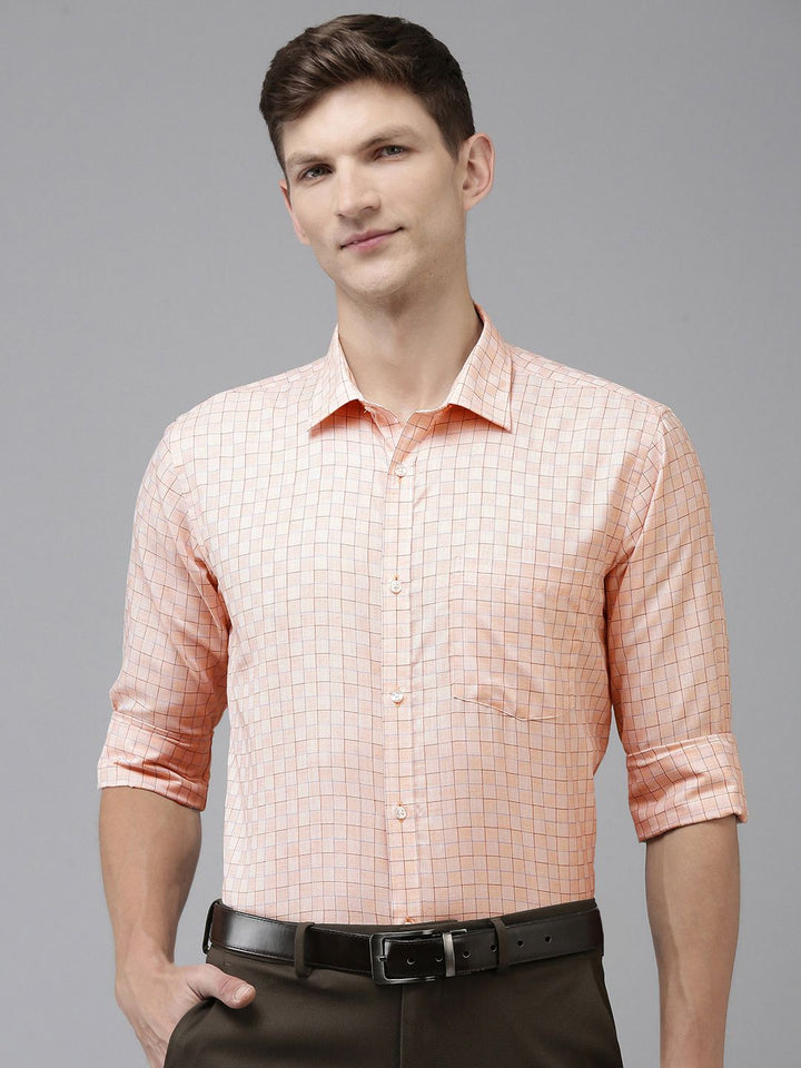 Park Avenue Slim Fit Grid Tattersall Checks Formal Shirt