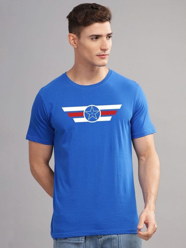 ADRO Men Printed Raw Edge T-shirt