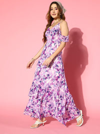 Berrylush Women Classic White Floral Tiered Dress