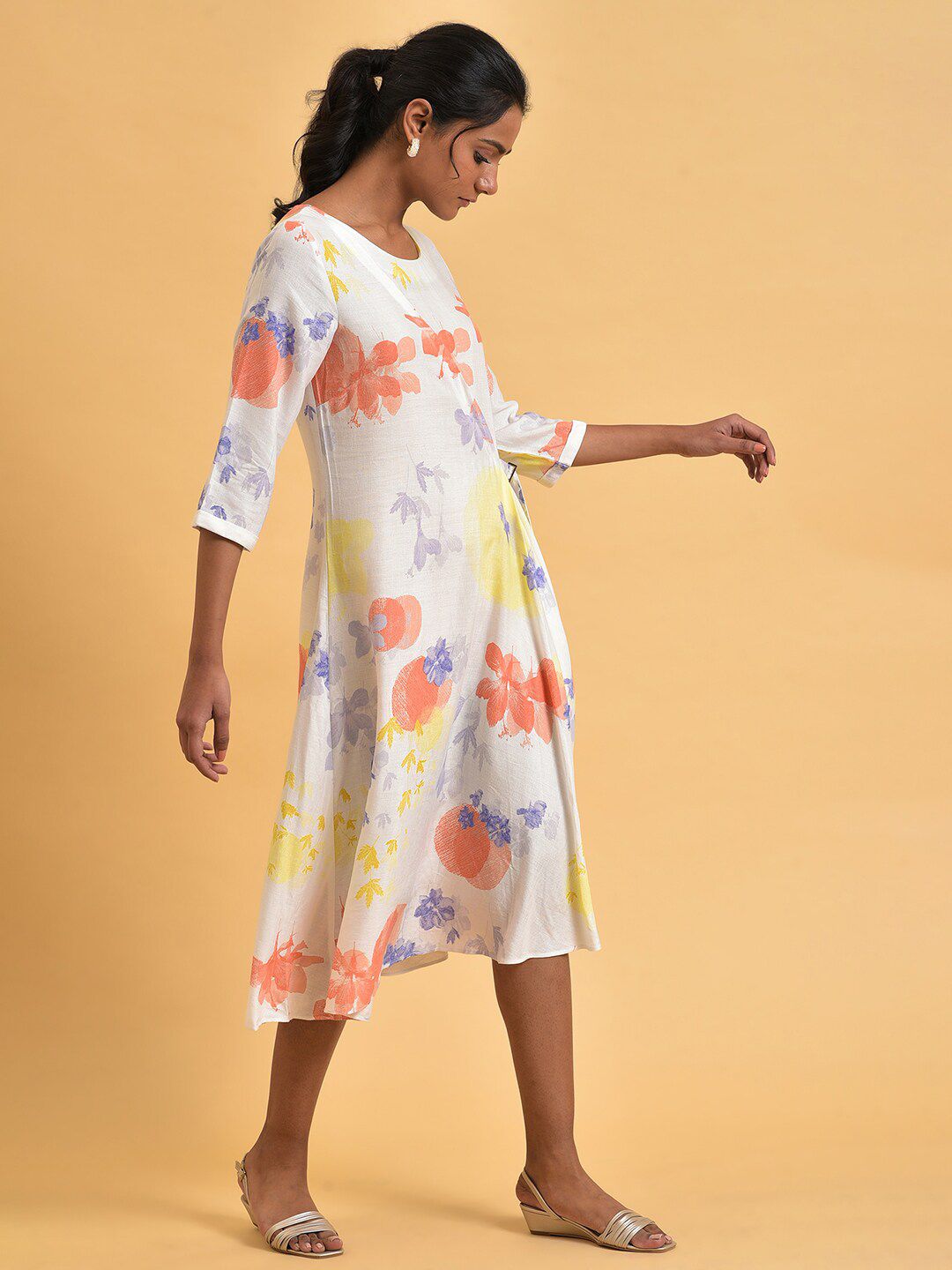 W Women Floral Printed Wrap Midi Dress