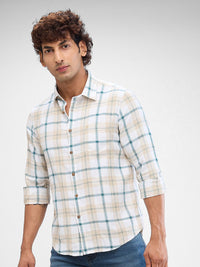 Spykar Men Slim Fit legap menyebar baju kasual kolar