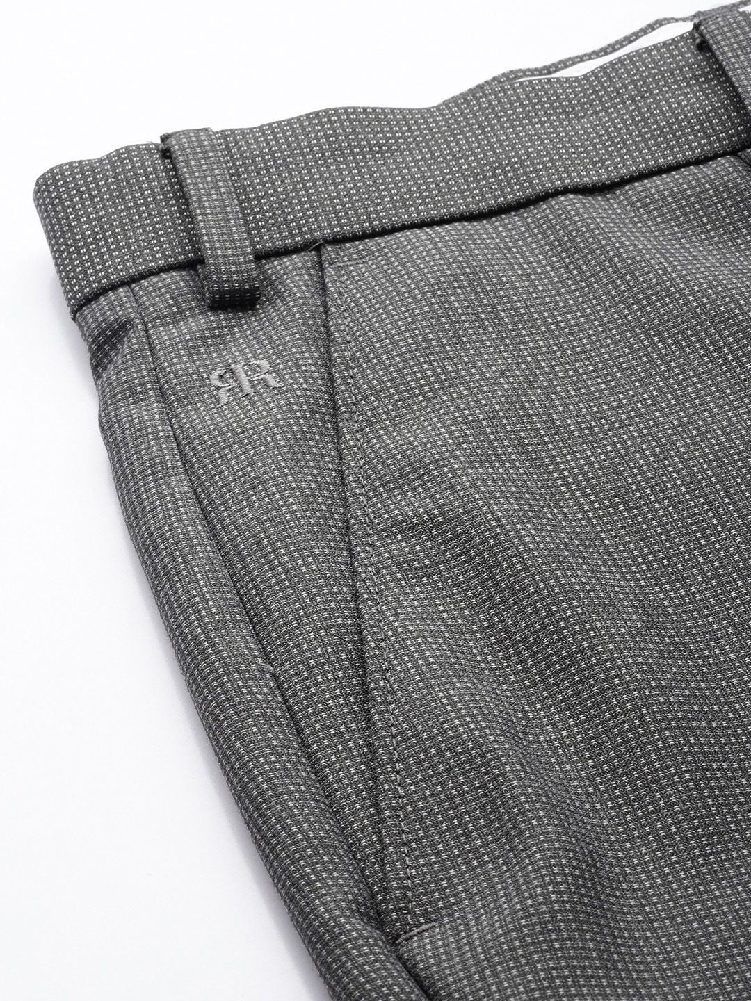 Raymond Men Self Design Textured Slim Fit Formal Trousers