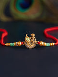 Voylla Blessings Of Krishna Mor Pankh Beaded Thread Rakhi With Roli Chawal