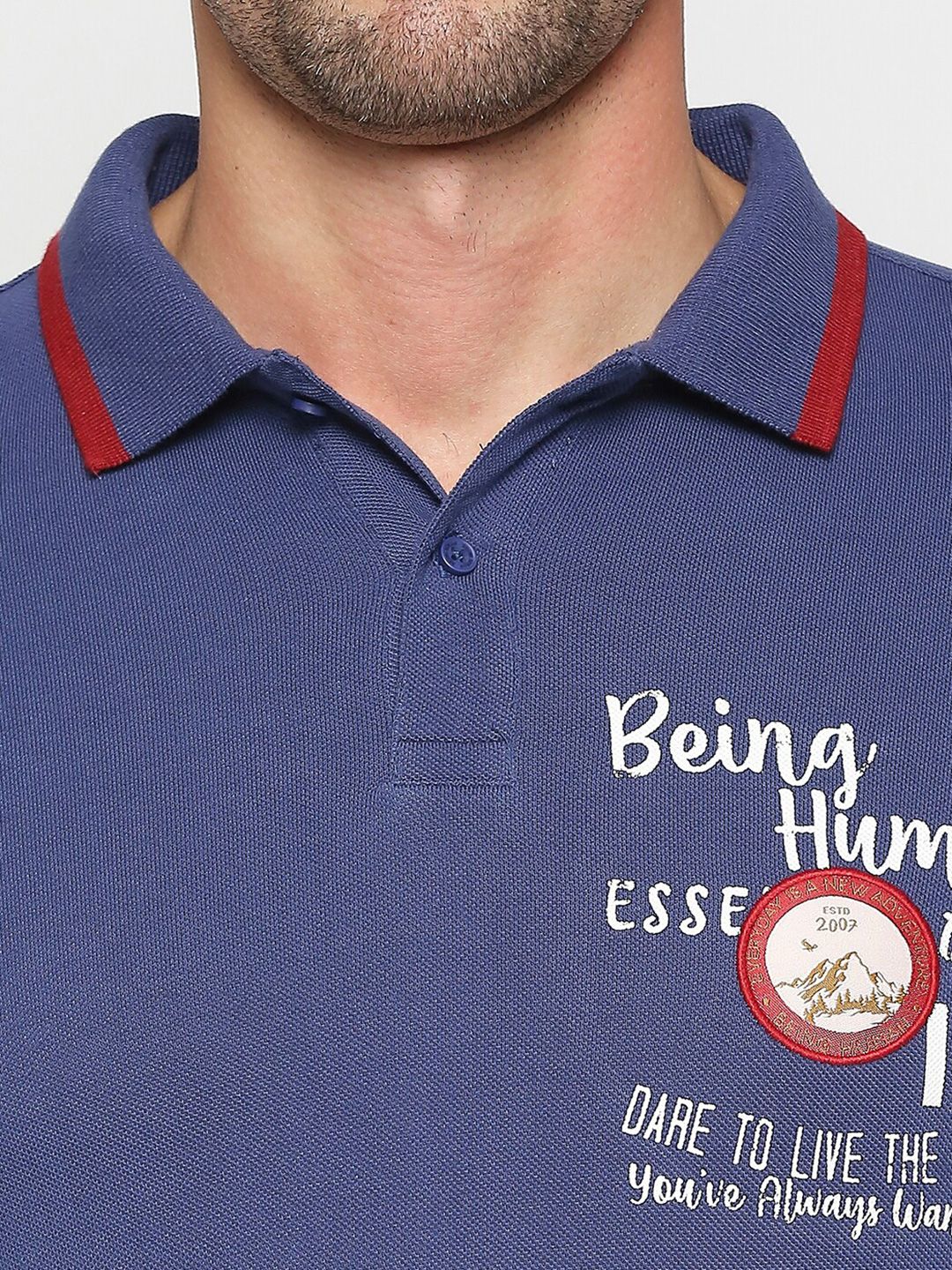 Being Human Typography Printed Polo Collar T-shirt