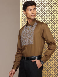 House of Pataudi Red Carpet Pure Cotton Embroidered Opaque Party Shirt