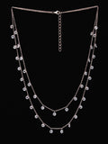 PRIONI 925 Sterling Silver Rose Gold-Plated CZ Beads Necklace