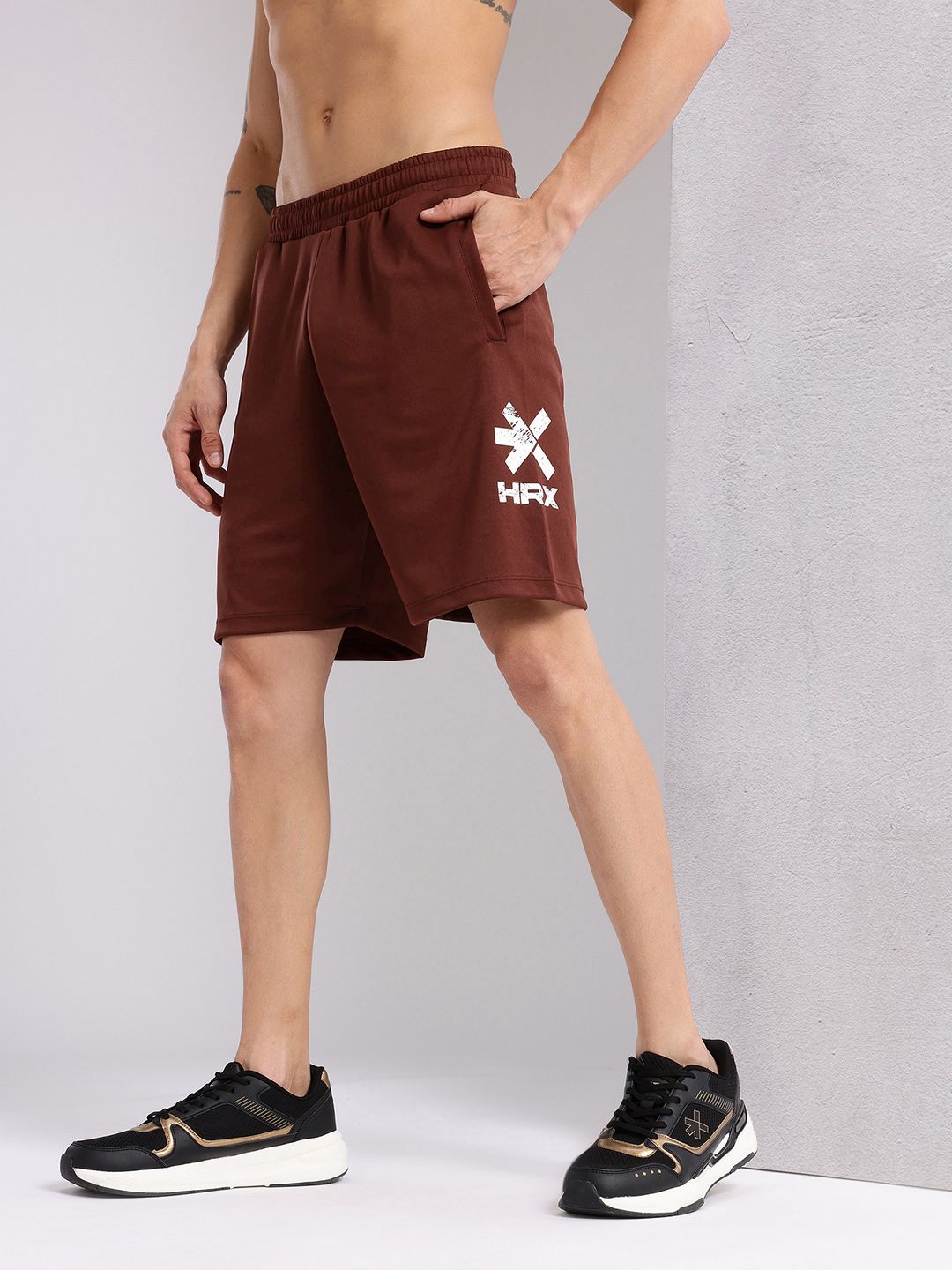 HRX by Hrithik Roshan Men Brand Logo Print Rapid-dry Training Shorts