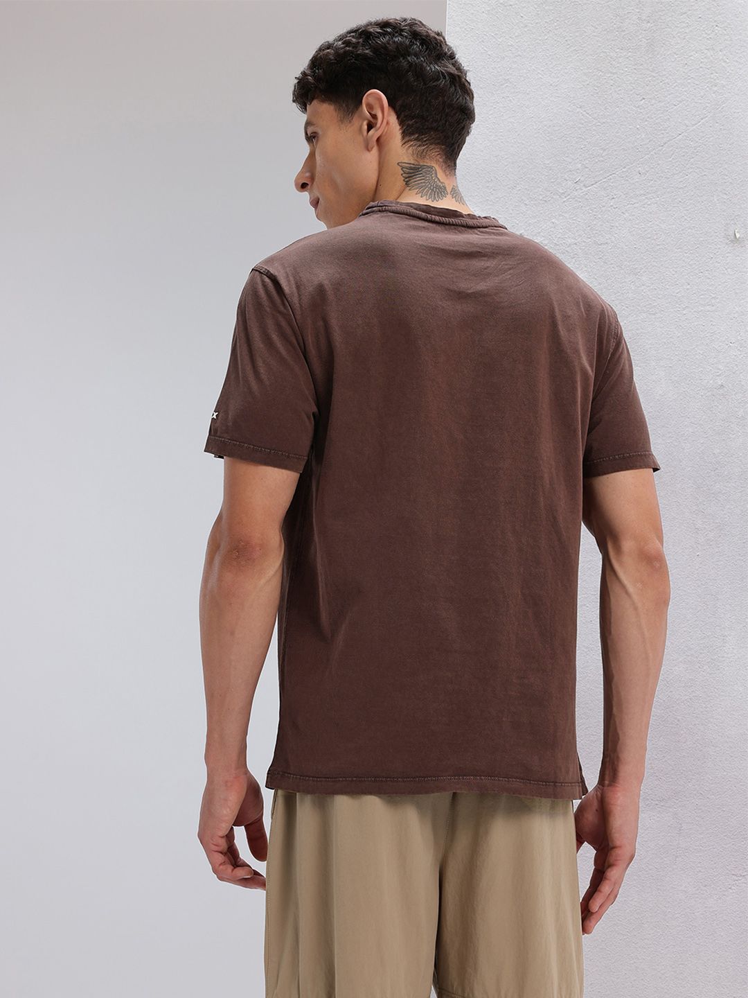 HRX by Hrithik Roshan Solid Drop-Shoulder Sleeves Pure Cotton Lifestyle T-shirt