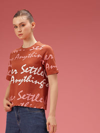 DressBerry Typography Printed Pure Cotton T-shirt