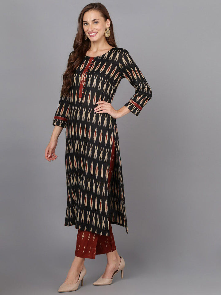 KALINI Ethnic Motifs Printed Straight Kurta With Trousers & Dupatta