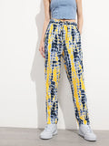 DressBerry Women Shibori Spectrum Pleat-Front Summer Trousers