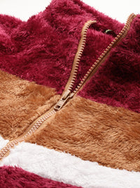 DressBerry Striped Faux Fur Jacket