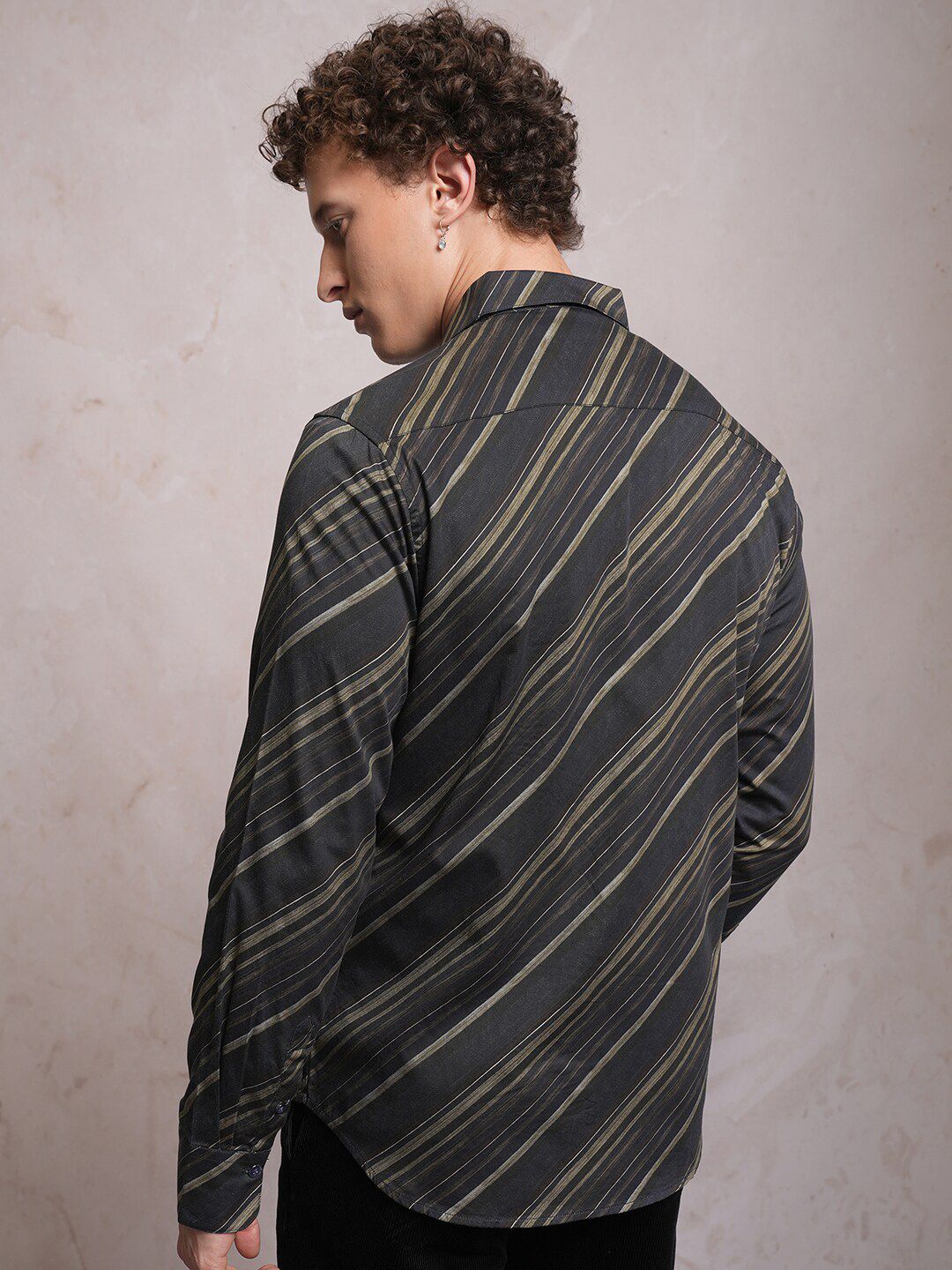 LOCOMOTIVE Luxe Striped Satin Party Shirt