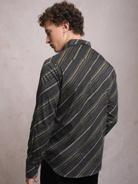 LOCOMOTIVE Luxe Striped Satin Party Shirt