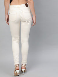 STREET 9 Women White Skinny Fit Mid-Rise Clean Look Stretchable Jeans