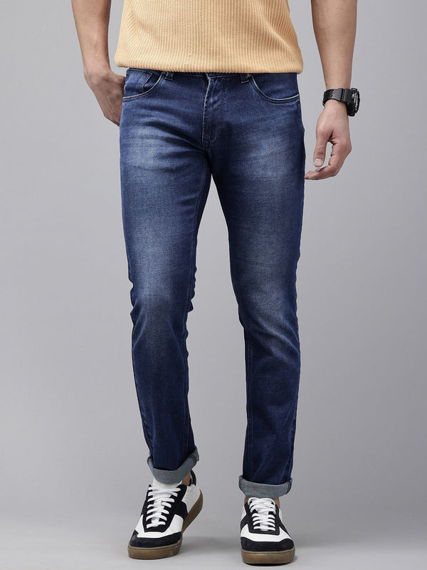 Spykar Men Skinny Slim Fit Low Low Light Fade Jeans Regangan