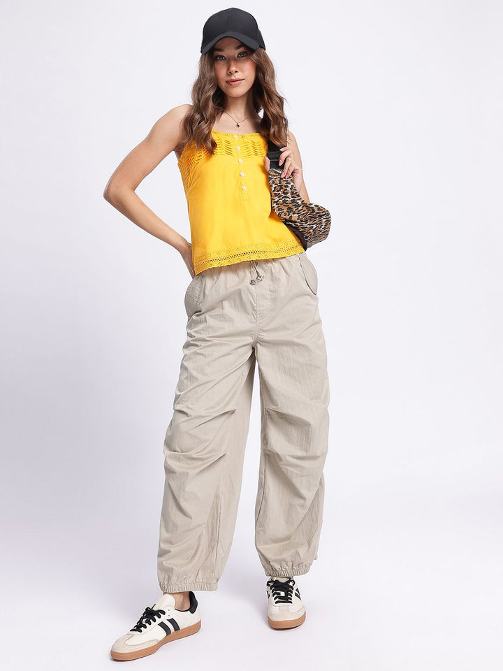 DressBerry Sunkissed Silhouettes Schiffli Embroidered Smocked Top