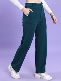 CHIC BY TOKYO TALKIES Women High-Rise Straight Fit Trousers