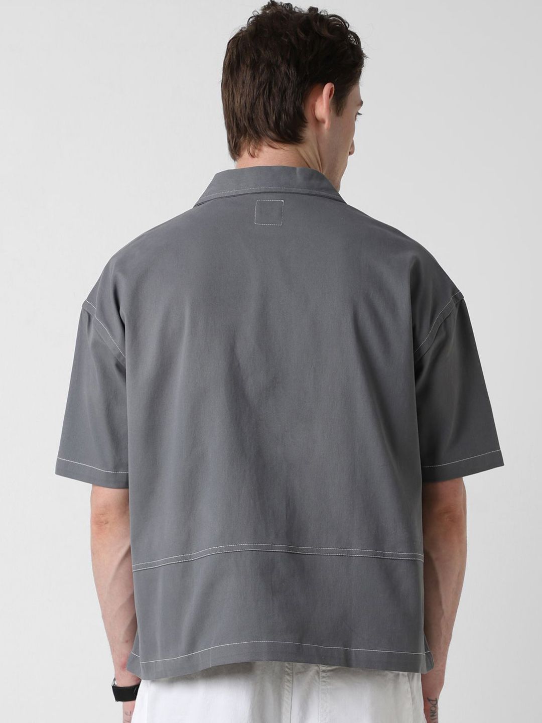 VASTRADO Men Classic Cuban Collar Solid Cotton Oversized Casual Shirt
