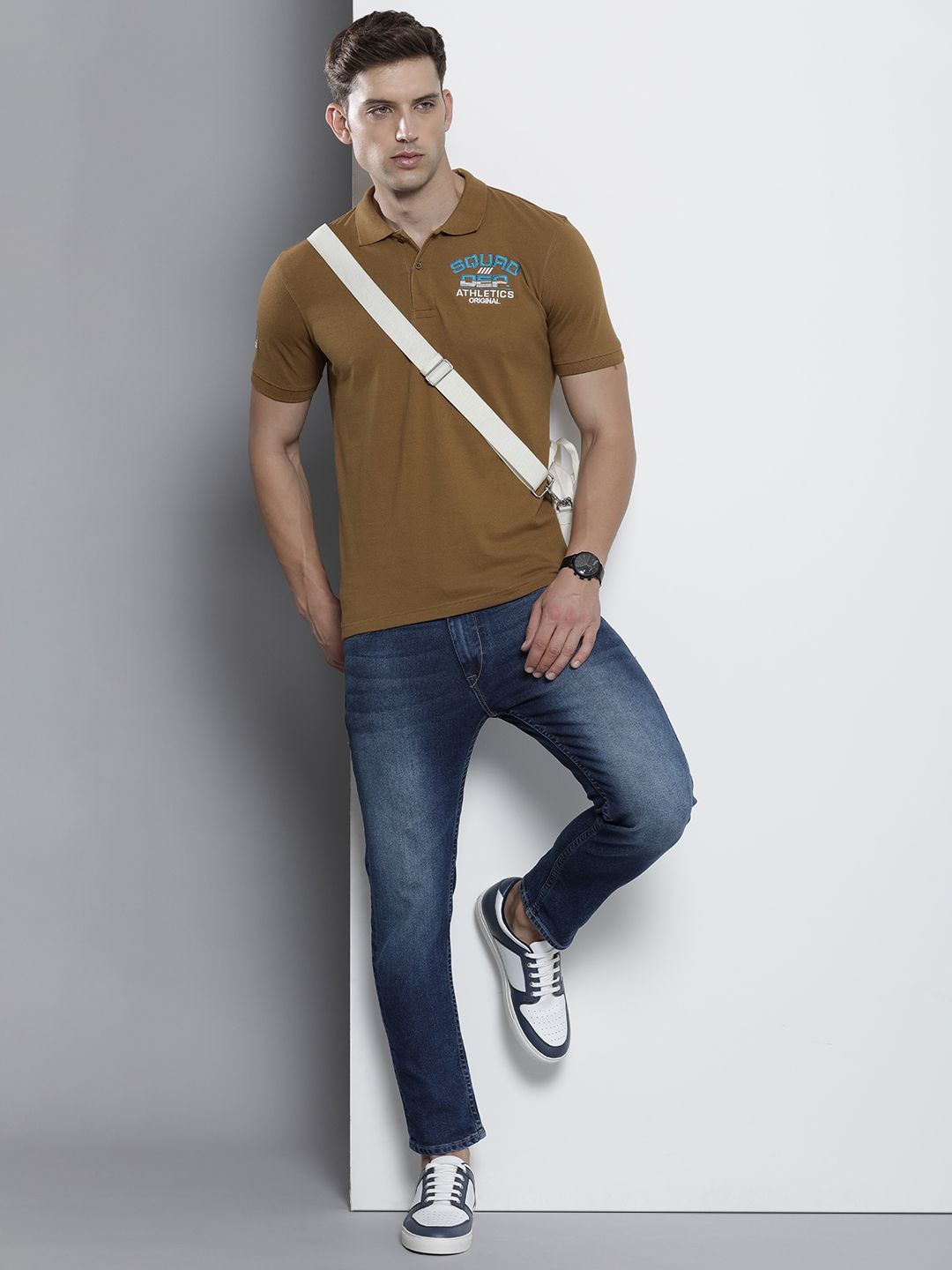 The Indian Garage Co Men Polo Collar Applique T-shirt