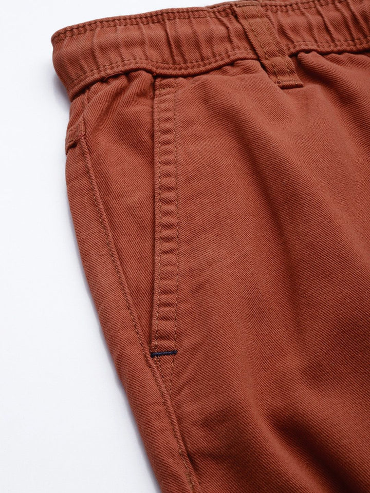 The Indian Garage Co Men Rust Joggers Trousers