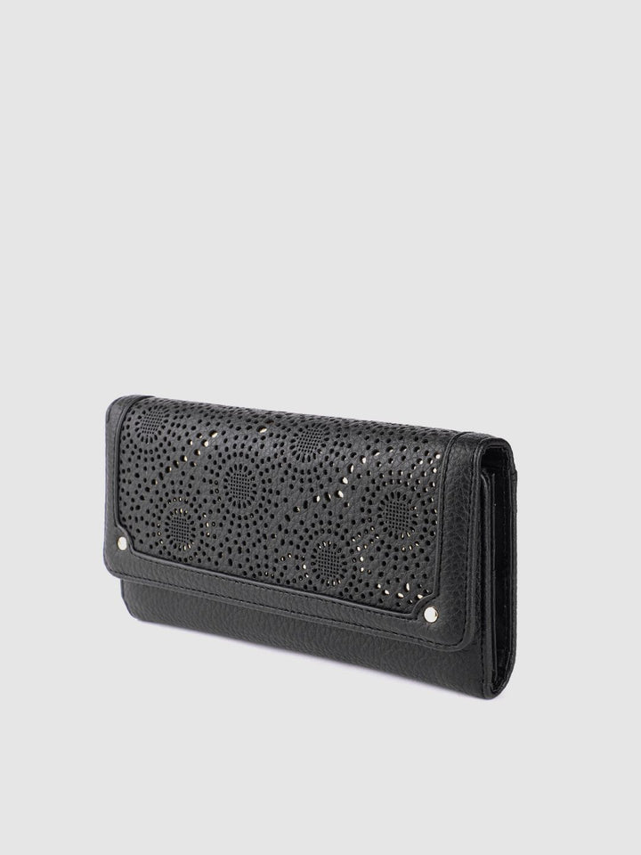 Lino Perros Women Laser Cut Detail Three Fold Wallet
