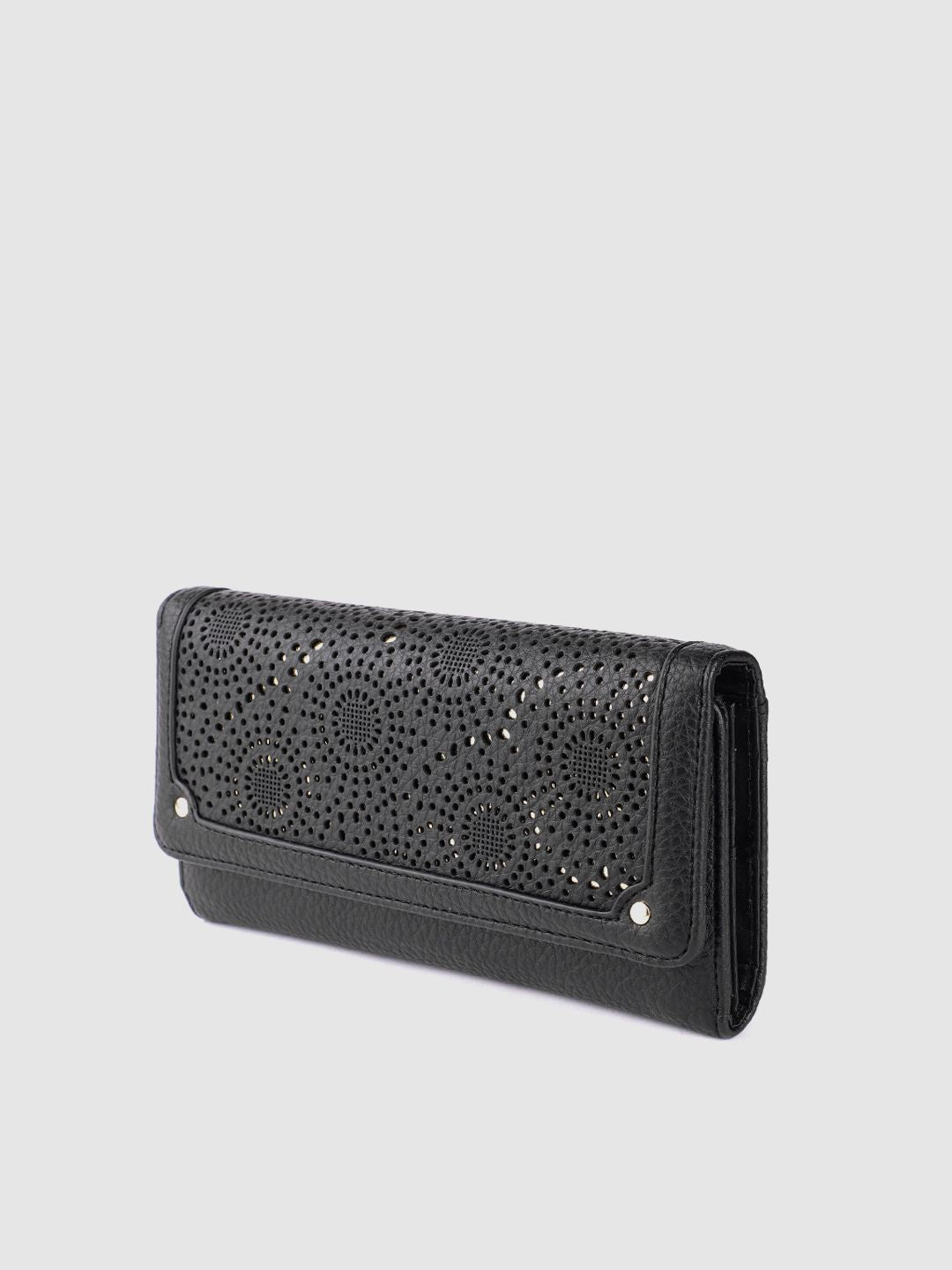 Lino Perros Women Laser Cut Detail Three Fold Wallet