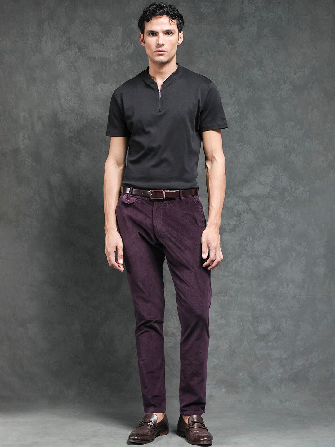 RARE RABBIT Men Cloy Mid-Rise Slim Fit Trouser