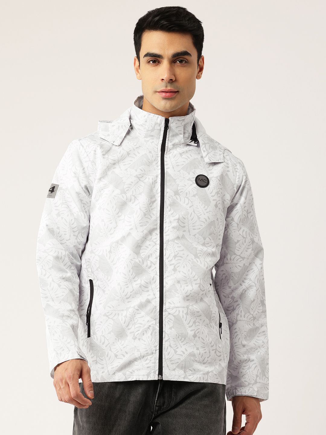 Monte Carlo Men Floral Print Hooded Tailored Jacket