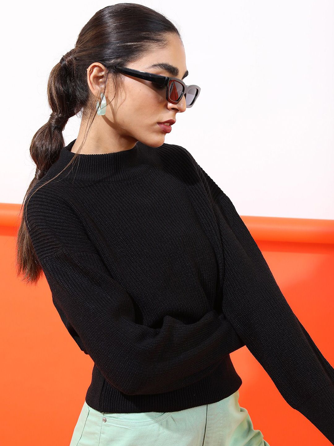 Tokyo Talkies Women Black Pullover