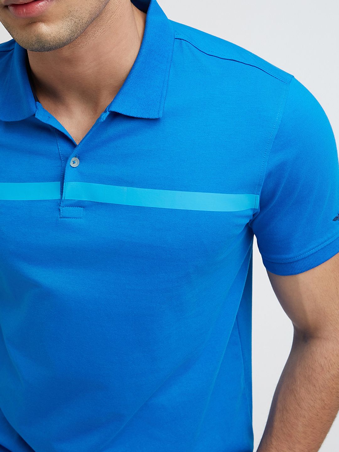 Park Avenue Striped Polo Collar Slim Fit T-shirt