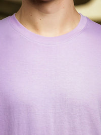 ADRO Round Neck Drop-Shoulder Sleeves Oversized Pure Cotton T-shirt