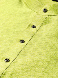 SOJANYA Men Green Woven Design Straight Kurta