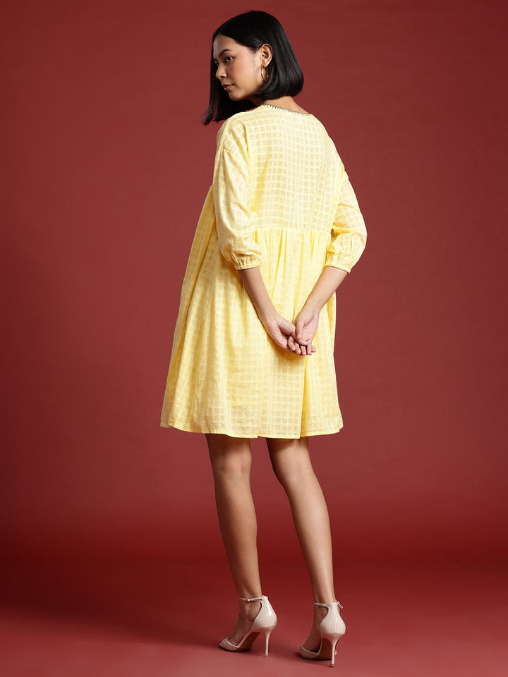 all about you Puff Sleeve Empire Dress