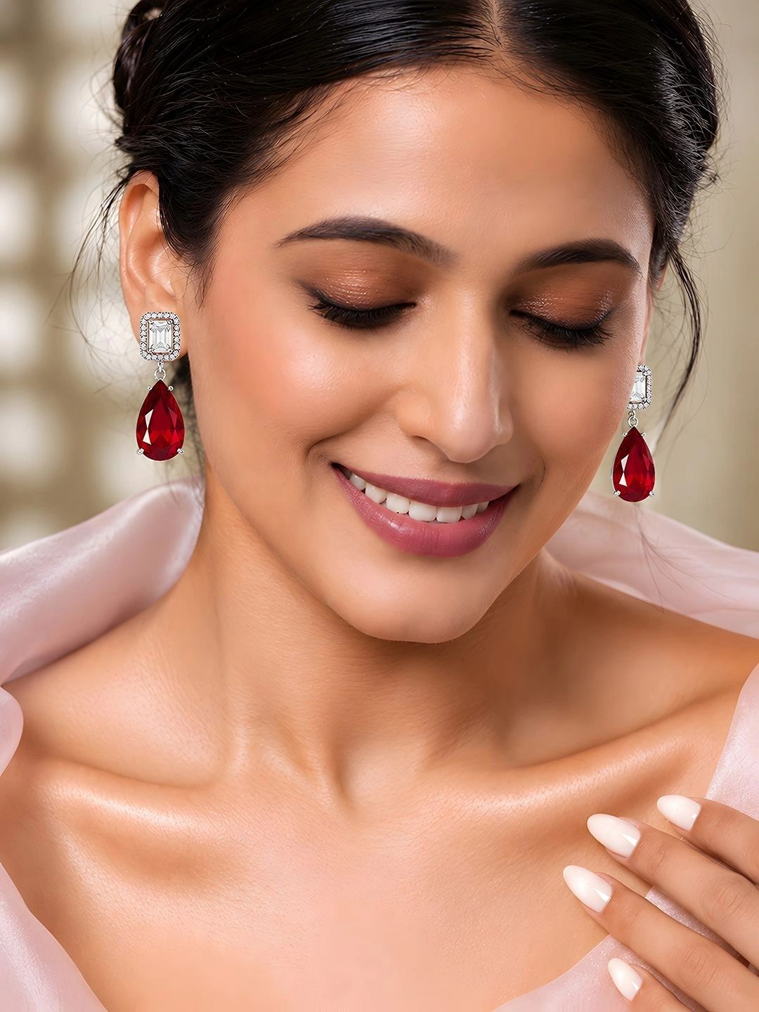 PANASH Teardrop Shaped Drop Earrings