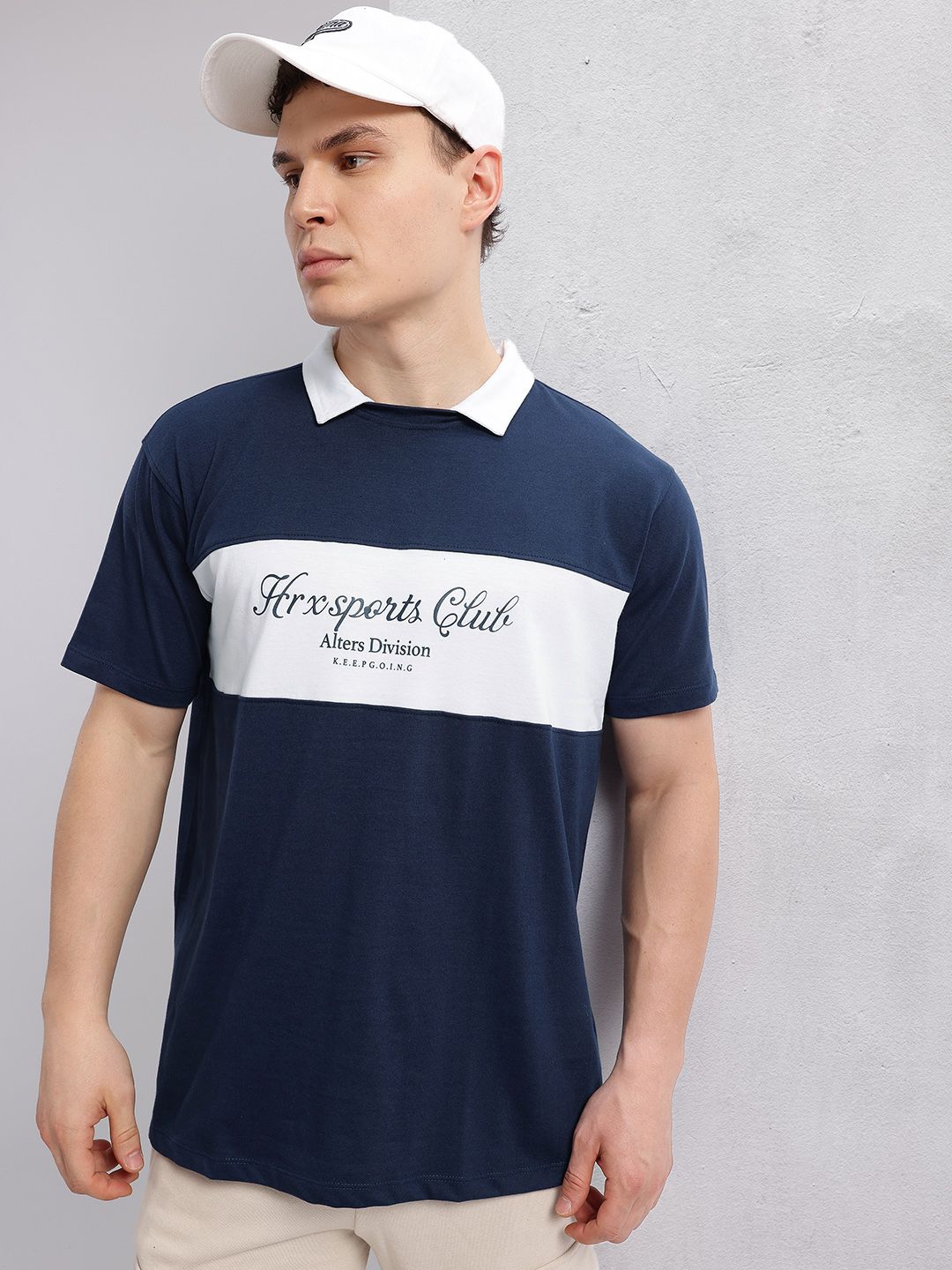HRX by Hrithik Roshan Men Printed Striped Polo Collar T-shirt
