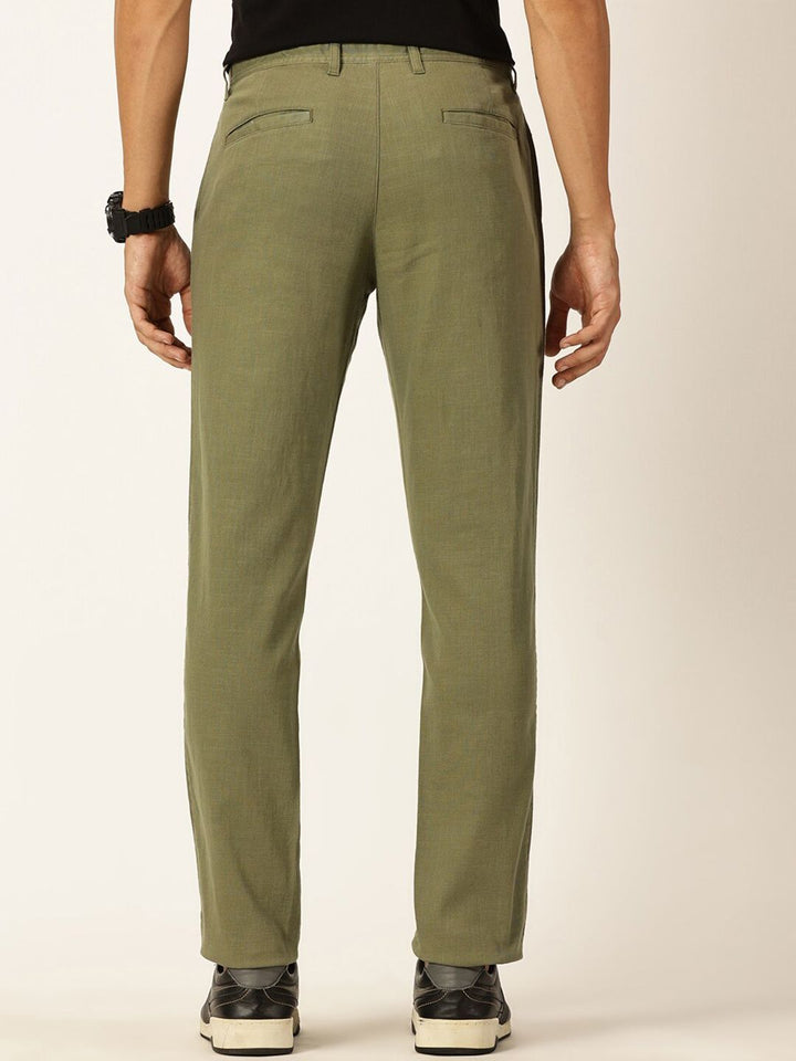 Thomas Scott Men Textured Mid-Rise Smart Chinos Trousers