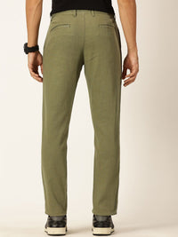Thomas Scott Men Textured Mid-Rise Smart Chinos Trousers