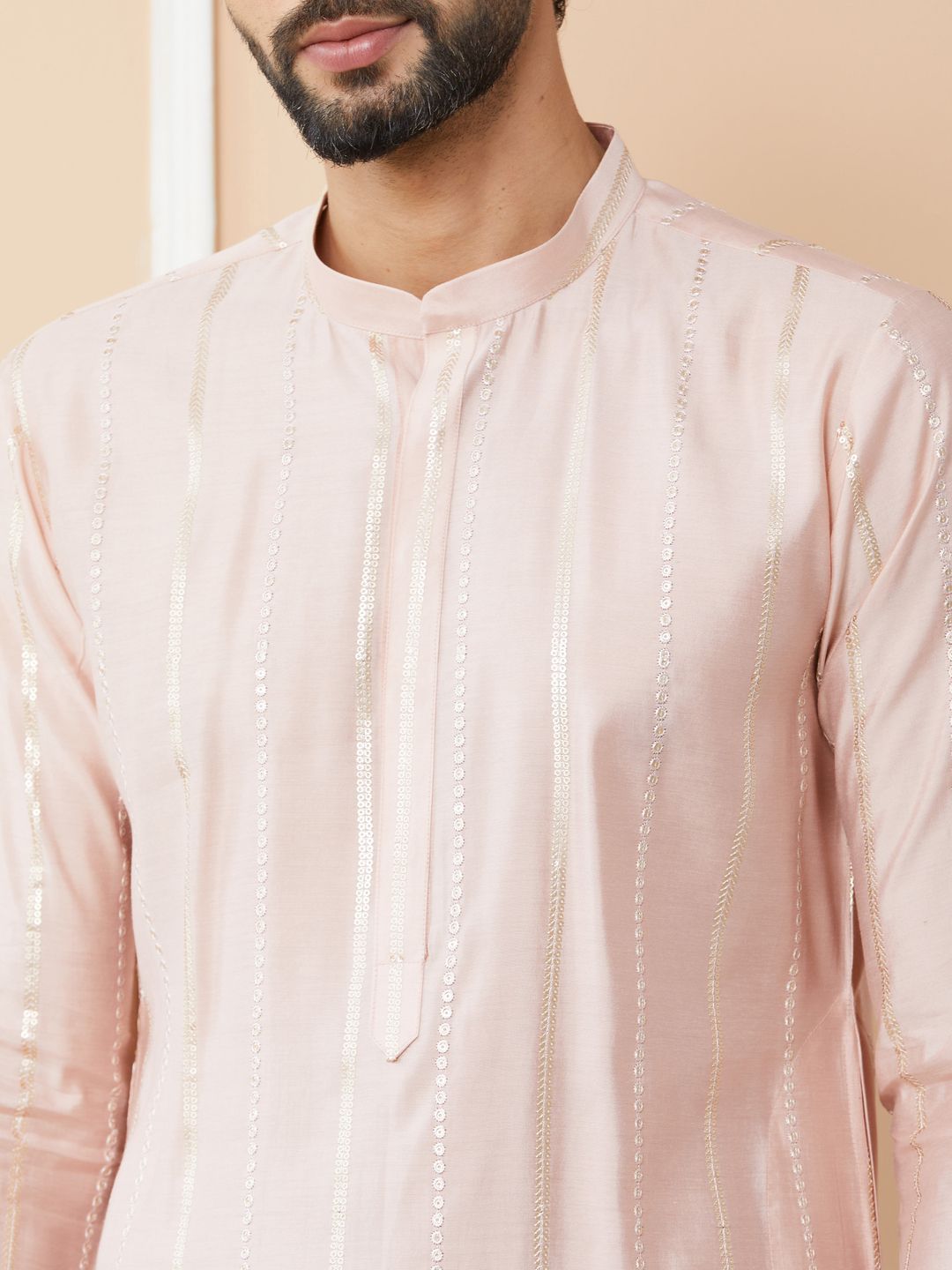 See Designs Floral Embroidered Regular Sequinned Pure Cotton Kurta with Pyjamas