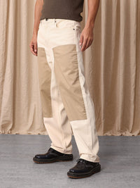 Mr Bowerbird Men Pure Cotton Oversized Jeans With Patch Work Detail