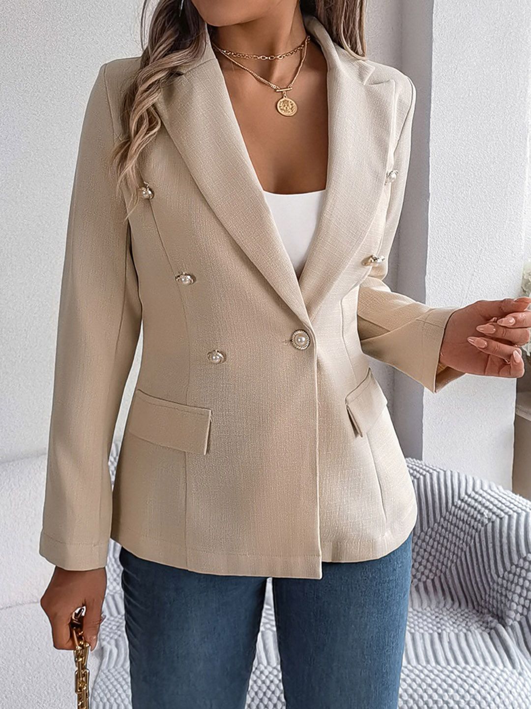 all about you Women Floral Striped Polyester Tailored Jacket